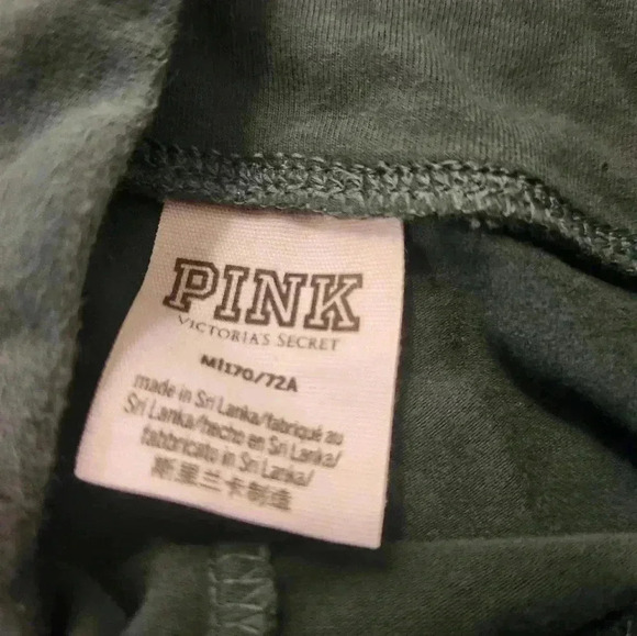 Victoria's Secret PINK Cotton High Waist Leggings Green Gold Stripe Size M #D90 - Picture 4 of 5